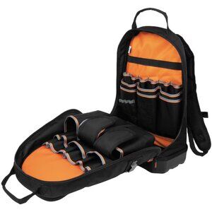 Klein Tools Tradesman Pro Tool Bag Backpack, 39 Pockets, Black, 14-Inch
